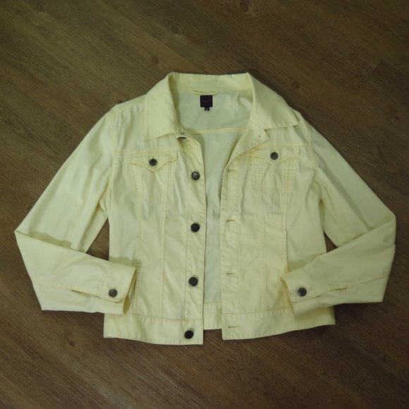 Vintage 2000s Yellow Cotton Denim-Style Jacket - Picture 2 of 12